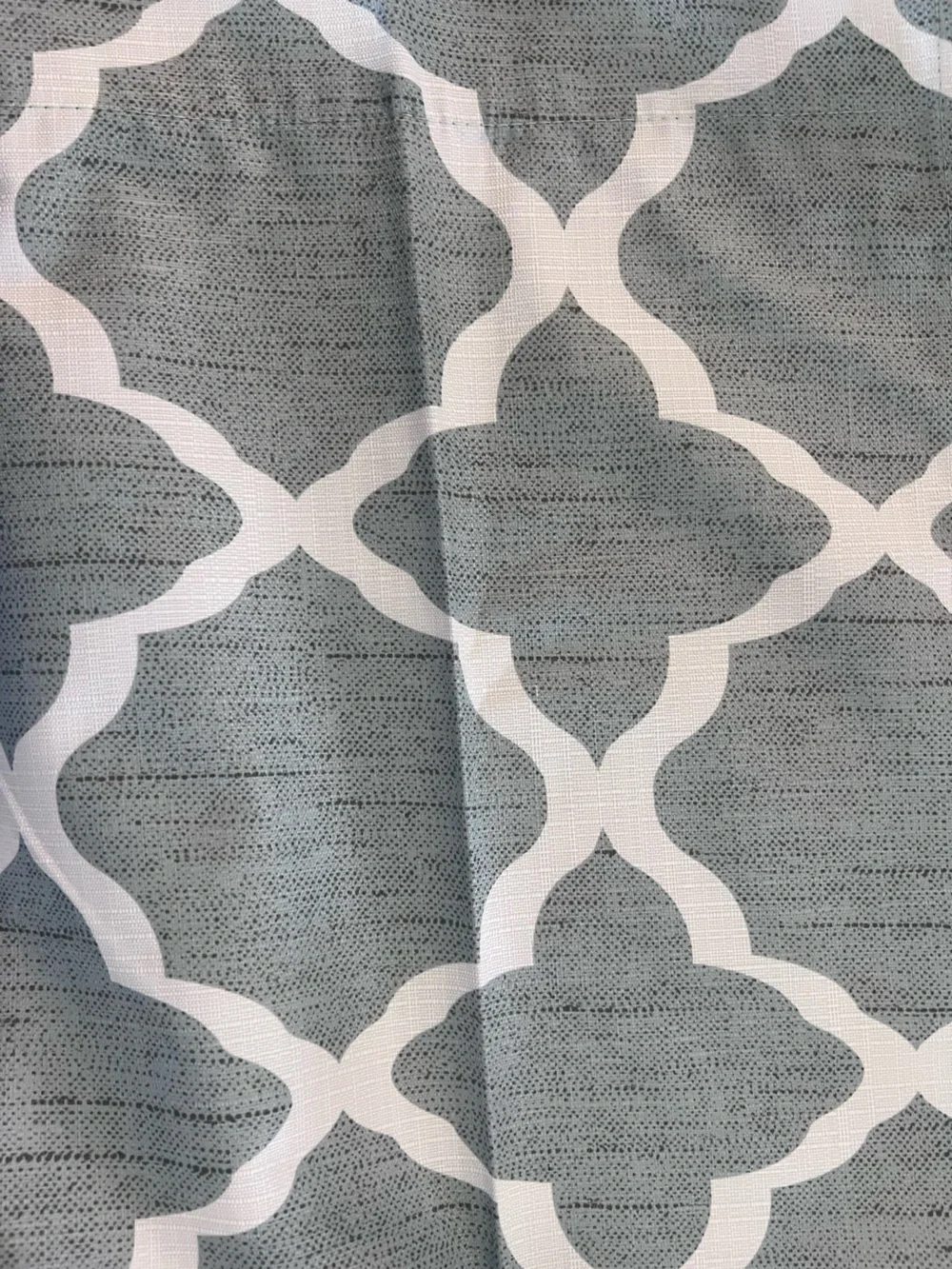 Light aqua Blue and White Geometric Grommet blackout Curtain Panel like new